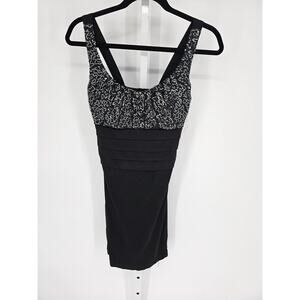 By Rox Women Black Sleeveless Backless Sequins Strapped Pencil Mini Dress Size M